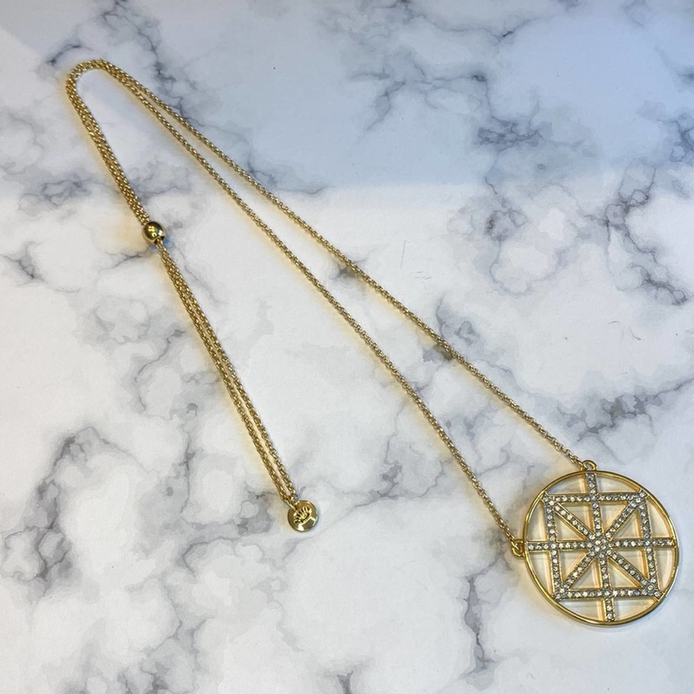 Juicy Couture Gold & Rhinestone Pendant Necklace